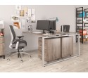 Двойной письменный стол Loft design Q-140 Дуб Палена